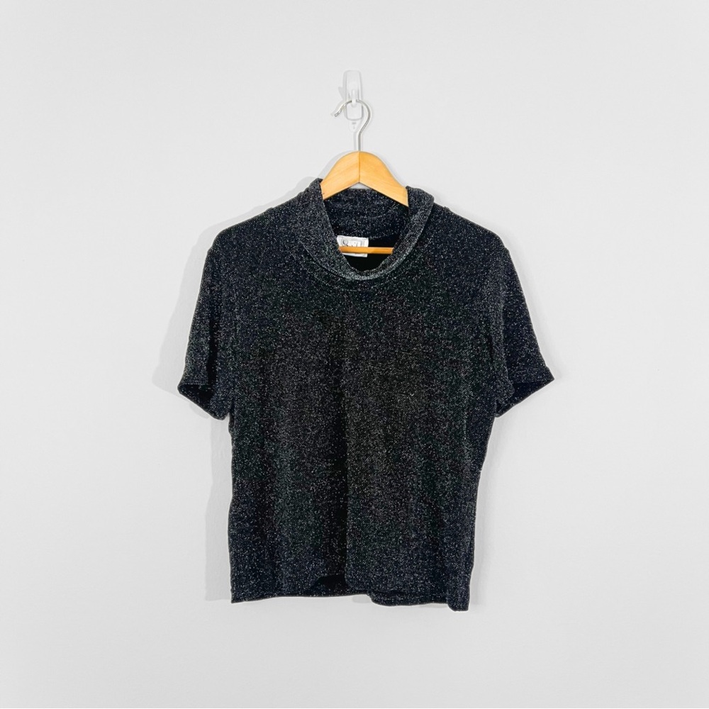 🖤 Vintage | y2k Cowl Neck Shimmer Top